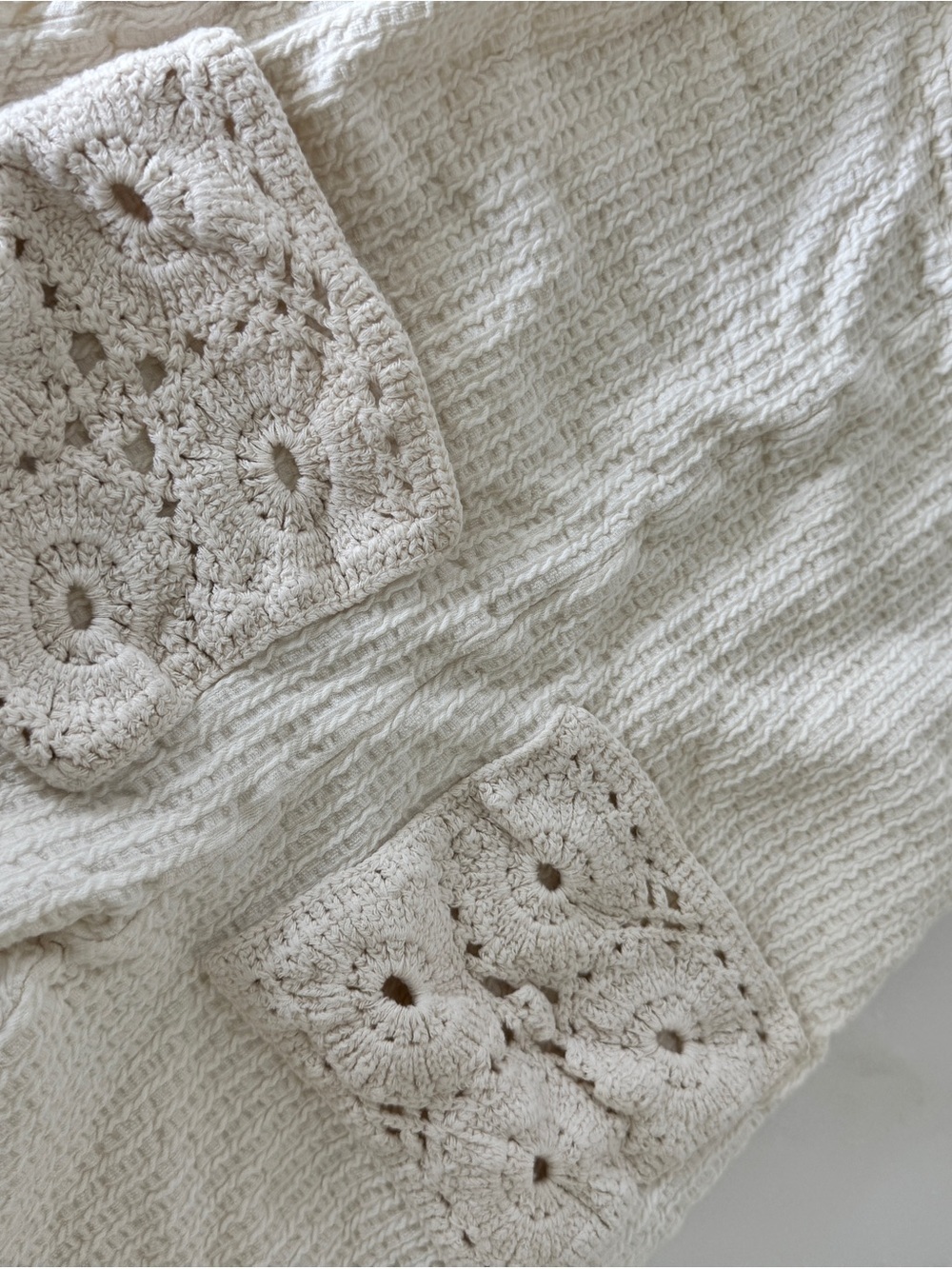 Zara Cream Crochet-Pocket Kids One-Piece - Picture 2 of 3
